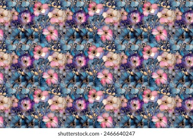 floral pattern with bright colorful flowers and tropic leaves on a white background. The elegant the template for fashion prints. Modern floral background. Trendy Folk style.