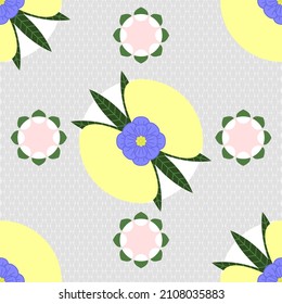 Floral pattern in bright colors, suitable for website backgrounds, wrapping paper, covers. Vector seamless flower illustration