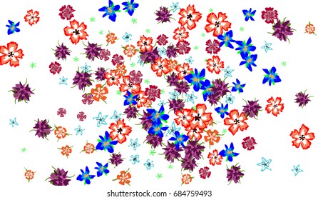 Floral Pattern for Brochure, Poster, Banner, Notepad or Book Cover. Background with Little Flowers in Vintage Style. Gentle Horizontal Pattern