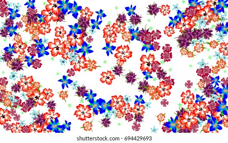 Floral Pattern for Brochure, Poster, Banner, Notepad or Book Cover. Background with Little Flowers in Vintage Style. Gentle Horizontal Pattern