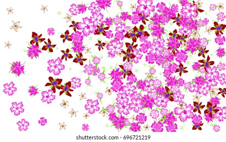 Floral Pattern for Brochure, Poster, Banner, Notepad or Book Cover. Background with Little Flowers in Vintage Style. Gentle Horizontal Pattern