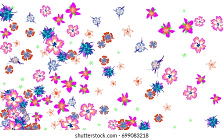 Floral Pattern for Brochure, Poster, Banner, Notepad or Book Cover. Background with Little Flowers in Vintage Style. Gentle Horizontal Pattern