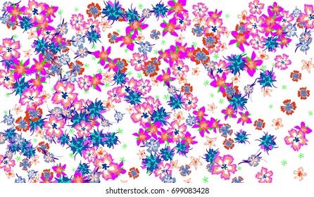Floral Pattern for Brochure, Poster, Banner, Notepad or Book Cover. Background with Little Flowers in Vintage Style. Gentle Horizontal Pattern
