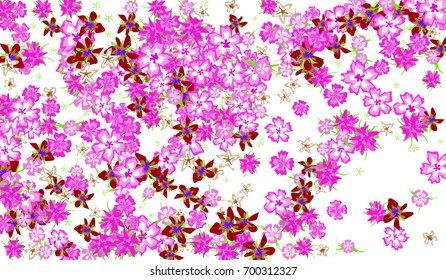 Floral Pattern for Brochure, Poster, Banner, Notepad or Book Cover. Background with Little Flowers in Vintage Style. Gentle Horizontal Pattern