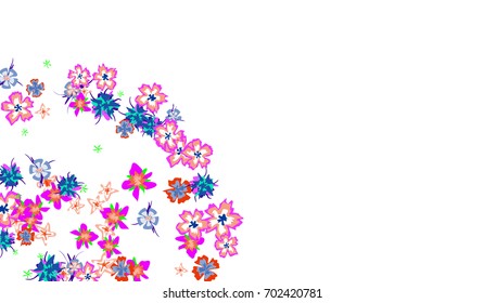 Floral Pattern for Brochure, Poster, Banner, Notepad or Book Cover. Background with Little Flowers in Vintage Style. Gentle Horizontal Pattern