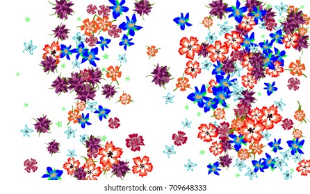 Floral Pattern for Brochure, Poster, Banner, Notepad or Book Cover. Background with Little Flowers in Vintage Style. Gentle Horizontal Pattern