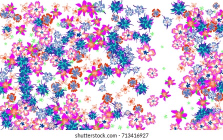 Floral Pattern for Brochure, Poster, Banner, Notepad or Book Cover. Background with Little Flowers in Vintage Style. Gentle Horizontal Pattern