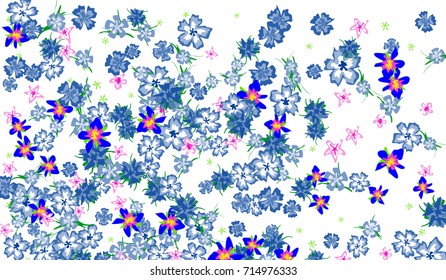 Floral Pattern for Brochure, Poster, Banner, Notepad or Book Cover. Background with Little Flowers in Vintage Style. Gentle Horizontal Pattern