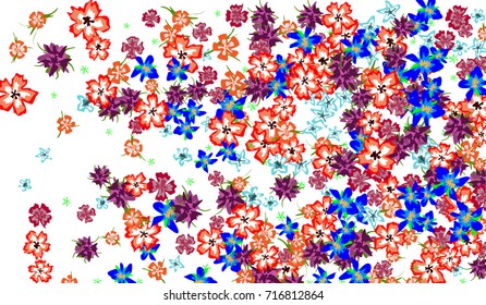 Floral Pattern for Brochure, Poster, Banner, Notepad or Book Cover. Background with Little Flowers in Vintage Style. Gentle Horizontal Pattern