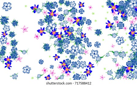 Floral Pattern for Brochure, Poster, Banner, Notepad or Book Cover. Background with Little Flowers in Vintage Style. Gentle Horizontal Pattern