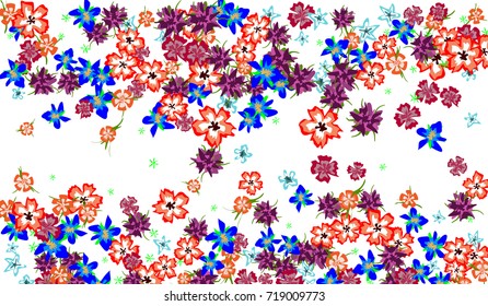 Floral Pattern for Brochure, Poster, Banner, Notepad or Book Cover. Background with Little Flowers in Vintage Style. Gentle Horizontal Pattern