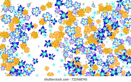 Floral Pattern for Brochure, Poster, Banner, Notepad or Book Cover. Background with Little Flowers in Vintage Style. Gentle Horizontal Pattern