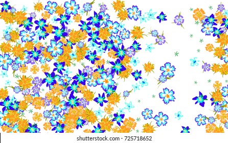 Floral Pattern for Brochure, Poster, Banner, Notepad or Book Cover. Background with Little Flowers in Vintage Style. Gentle Horizontal Pattern
