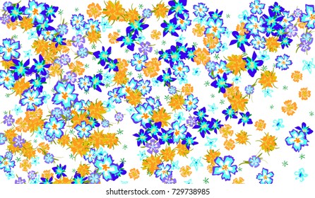 Floral Pattern for Brochure, Poster, Banner, Notepad or Book Cover. Background with Little Flowers in Vintage Style. Gentle Horizontal Pattern