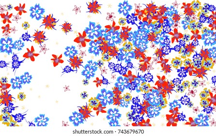 Floral Pattern for Brochure, Poster, Banner, Notepad or Book Cover. Background with Little Flowers in Vintage Style. Gentle Horizontal Pattern