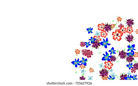 Floral Pattern for Brochure, Poster, Banner, Notepad or Book Cover. Background with Little Flowers in Vintage Style. Gentle Horizontal Pattern