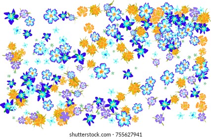 Floral Pattern for Brochure, Poster, Banner, Notepad or Book Cover. Background with Little Flowers in Vintage Style. Gentle Horizontal Pattern