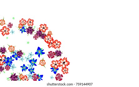 Floral Pattern for Brochure, Poster, Banner, Notepad or Book Cover. Background with Little Flowers in Vintage Style. Gentle Horizontal Pattern