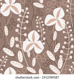 floral pattern in brown tones