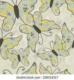 floral pattern with butterfly 