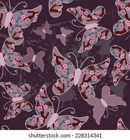 floral pattern with butterfly 