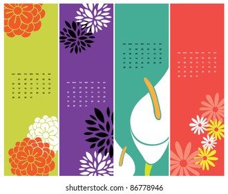 Floral pattern- calendar, bookmark, greeting card