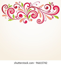 Floral pattern. Calligraphic design element. Russian style.