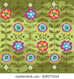 Floral pattern. It can be summer, spring, a meadow, a festive bouquet. Bright vector illustration.