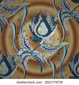 Floral pattern can be used for wallpaper, pattern fills, web page background. Ornate zentangle seamless texture, ornamental with abstract flowers. Seamless pattern with stylized flowers.