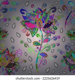 El patrón floral se puede usar para fondo de pantalla, rellenos de patrones, fondo de página web. Sintonía de zentángulo ornado, ornamental con flores abstractas. Patrón sin foco con flores estilizadas.
