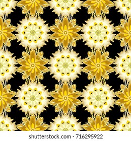 Floral pattern can be used for fills, web page background. Seamless pattern with stylized flowers. Ornate zentangle seamless texture, pattern with abstract flowers.