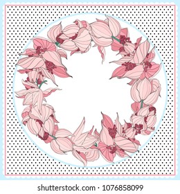 Floral pattern, can use be for shawl, decor, fabric.Vector illustration. Great for menu, banner, label, logo, flyer