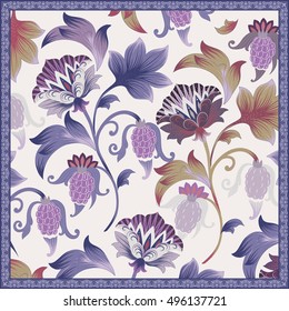 Floral pattern, can use be for shawl, decor, fabric.Vector illustration