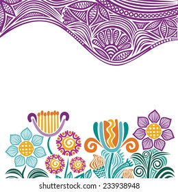 Floral pattern card nature background vector illustration