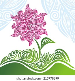 Floral pattern card vector illustration