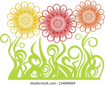 Floral pattern card vector illustration