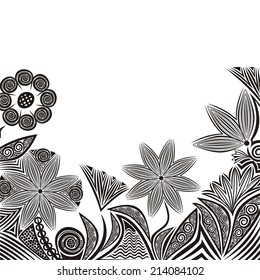 Floral pattern card vector illustration