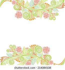 Floral pattern card vector illustration