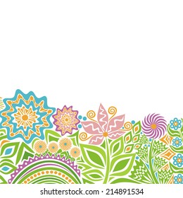 Floral pattern card vector illustration