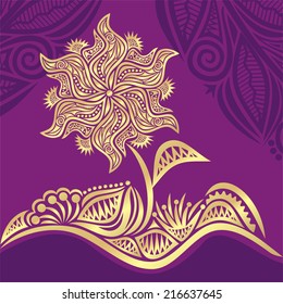 Floral pattern card vector illustration