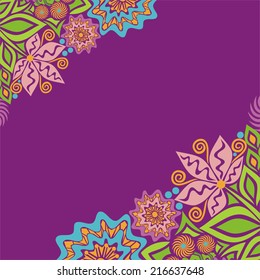 Floral pattern card vector illustration