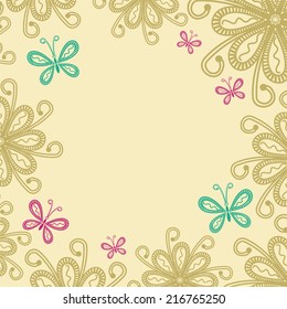 Floral pattern card vector illustration