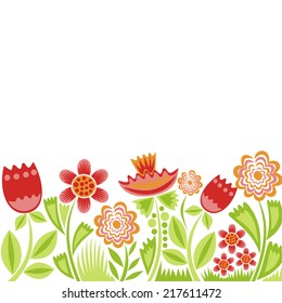 Floral pattern card vector illustration