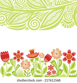 Floral pattern card vector illustration