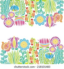 Floral pattern card vector illustration