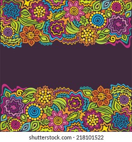 Floral pattern card vector illustration