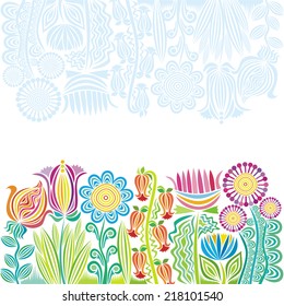 Floral pattern card vector illustration
