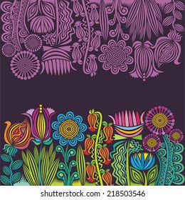 Floral pattern card vector illustration