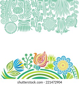 Floral pattern card vector illustration