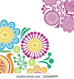 Floral pattern card vector illustration